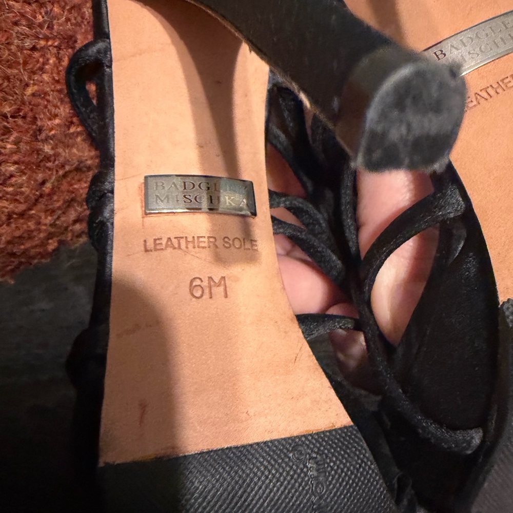 Badgley Mischka Black Strappy Heels - Picture 11 of 12